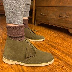 Clarks dark olive suede Clearance